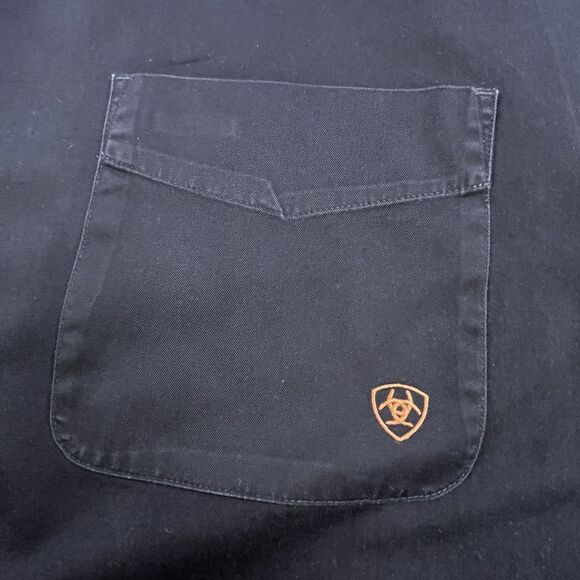 Ariat Shirt Mens XXL Black Long Sleeve Button Down 100% Cotton Workwear Western - Picture 3 of 12